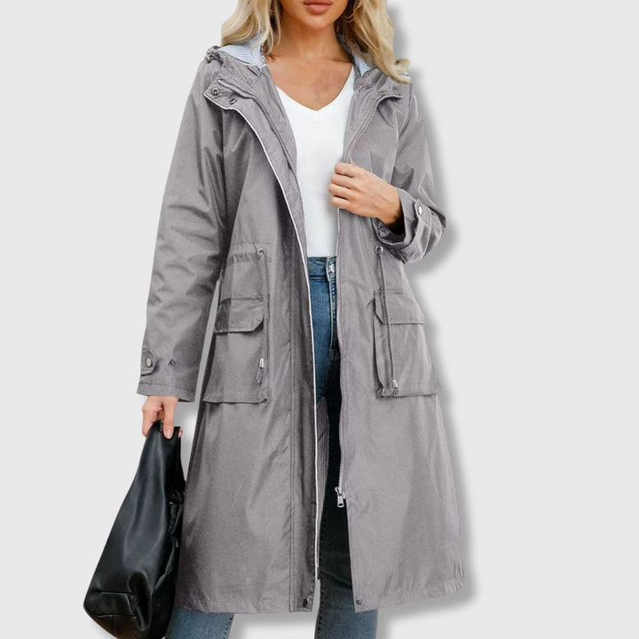 Julia | Tyylikäs Trench Coat Huoodilla