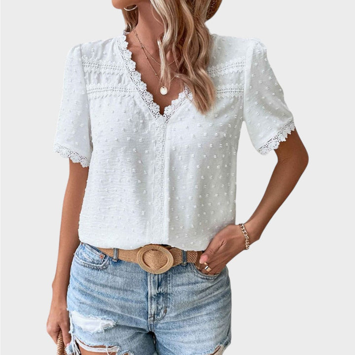 Lea | Wiissi Rakenteellinen Kesäblusa V-pääntiellä