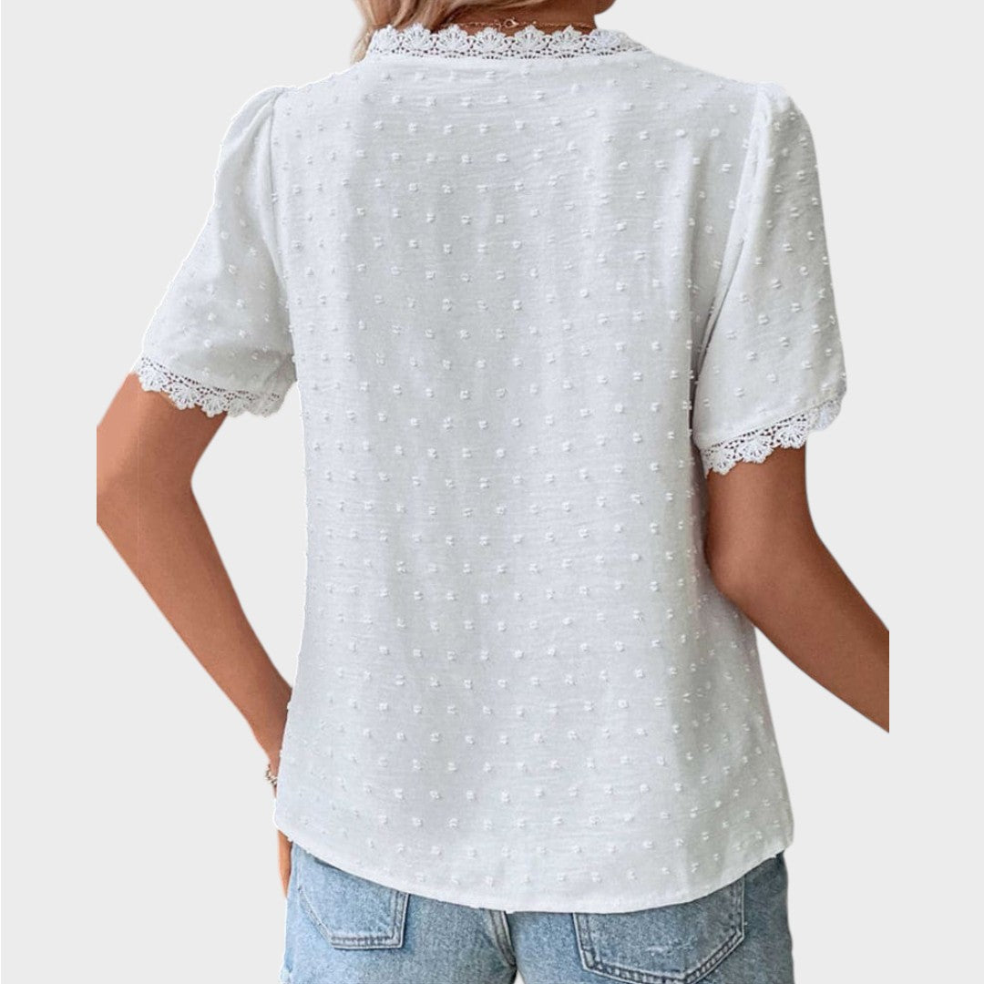 Lea | Wiissi Rakenteellinen Kesäblusa V-pääntiellä