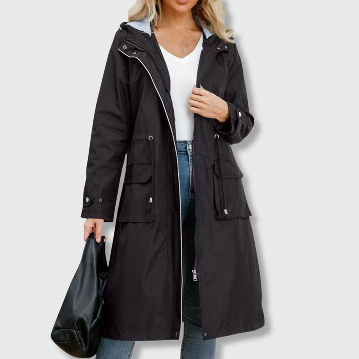 Julia | Tyylikäs Trench Coat Huoodilla