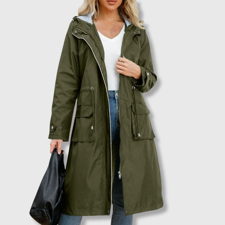 Julia | Tyylikäs Trench Coat Huoodilla