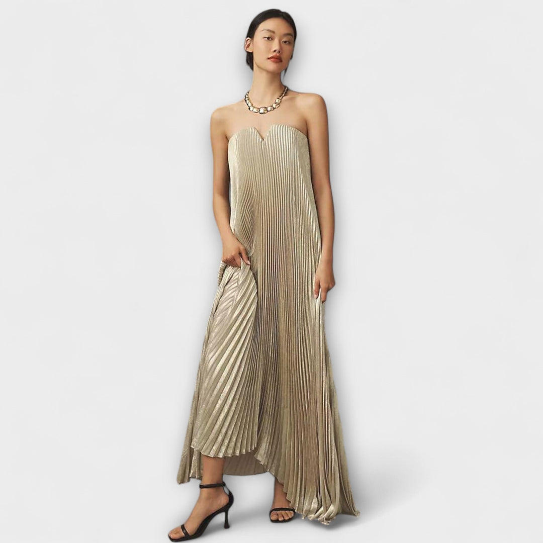 Michelle - Sweetheart Maxi Mekko Oranssi Kukkamalli