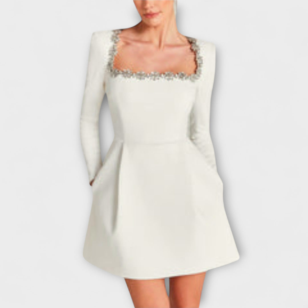 Wren - Velour Mini Mekko Jalokivikoristeilla