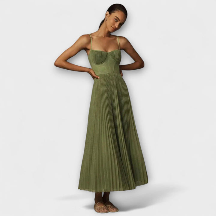 Marilyn - Midi Hame Tyllistä Bustier-muotoilulla