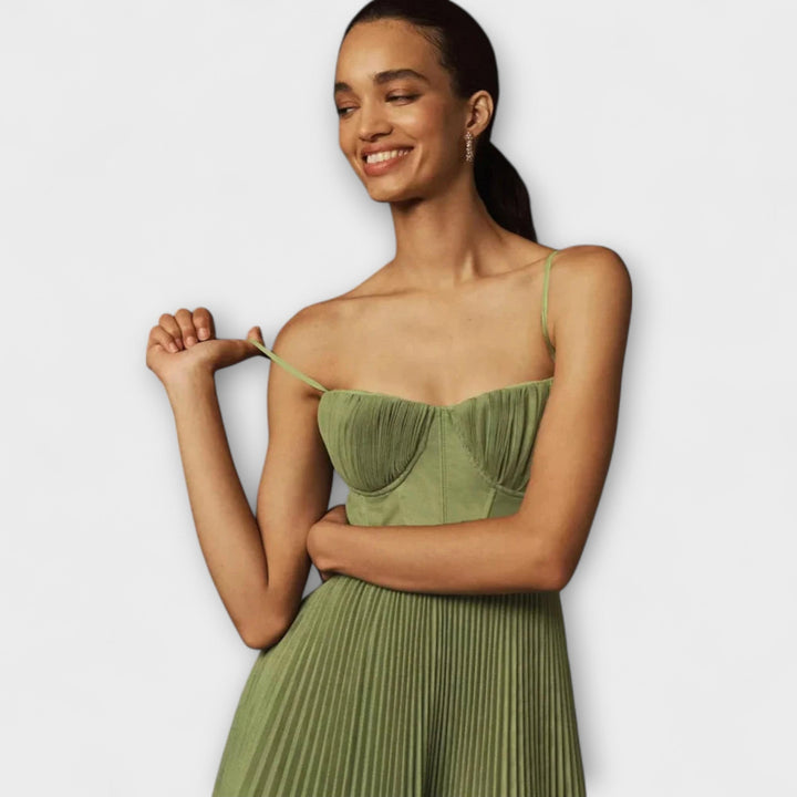 Marilyn - Midi Hame Tyllistä Bustier-muotoilulla