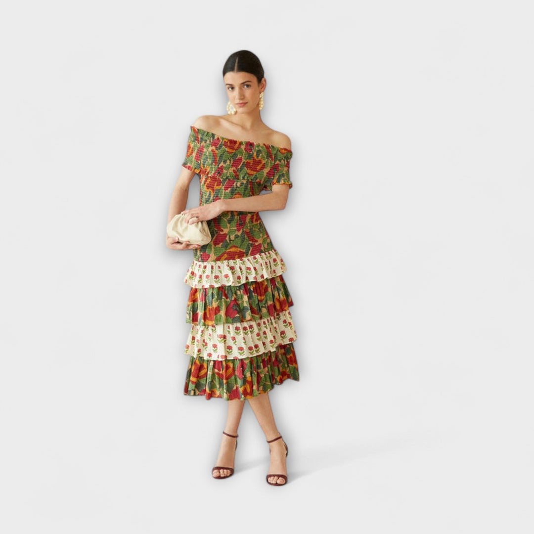 Harriet - Värikäs May Midi Mekko