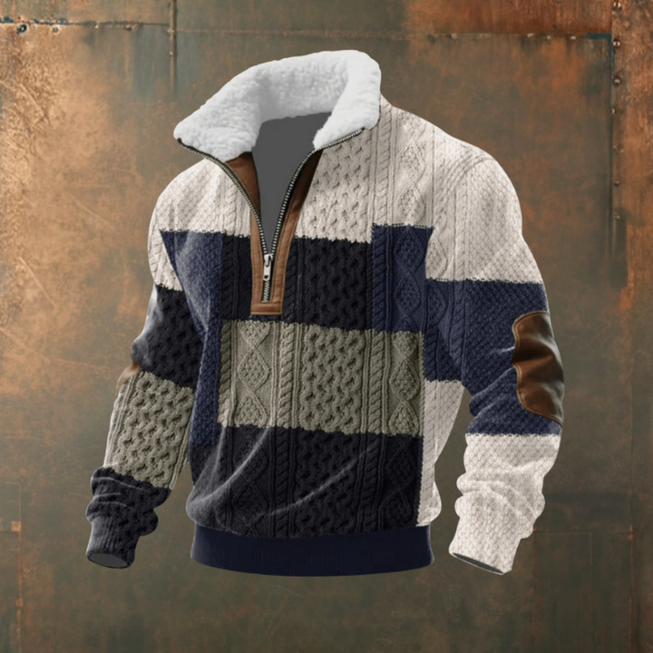 Marcus™ | Tyylikäs miesten villapaita lämpimällä fleecekauluksella