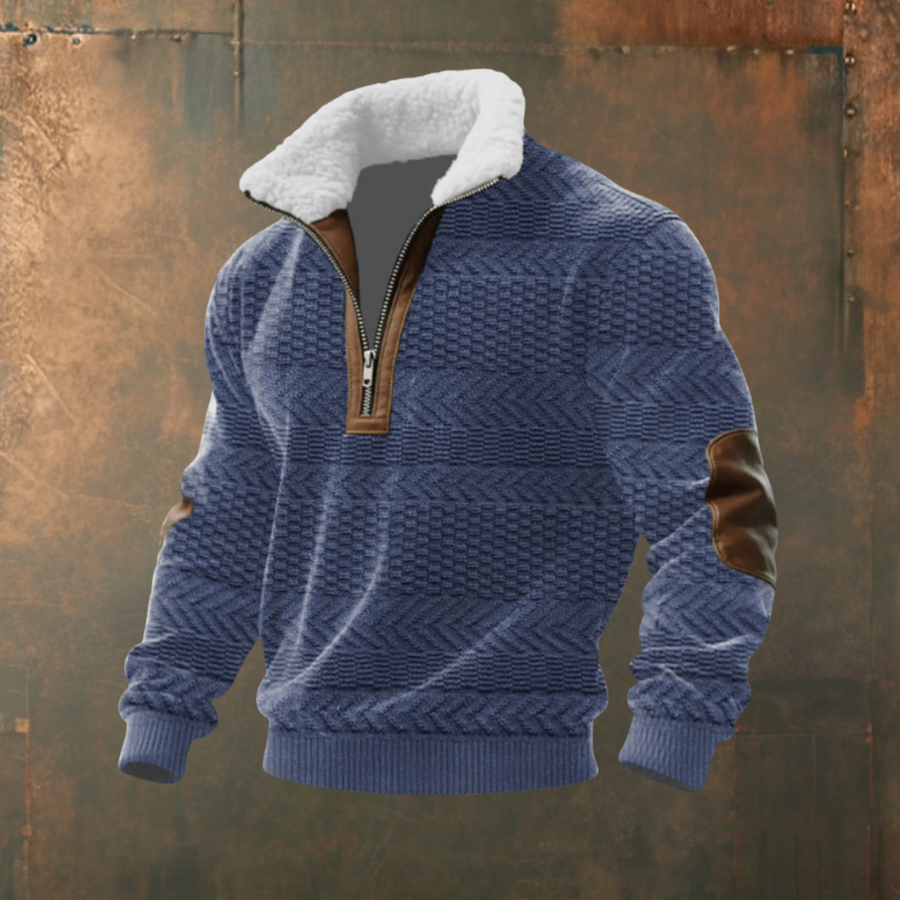 Marcus™ | Tyylikäs miesten villapaita lämpimällä fleecekauluksella