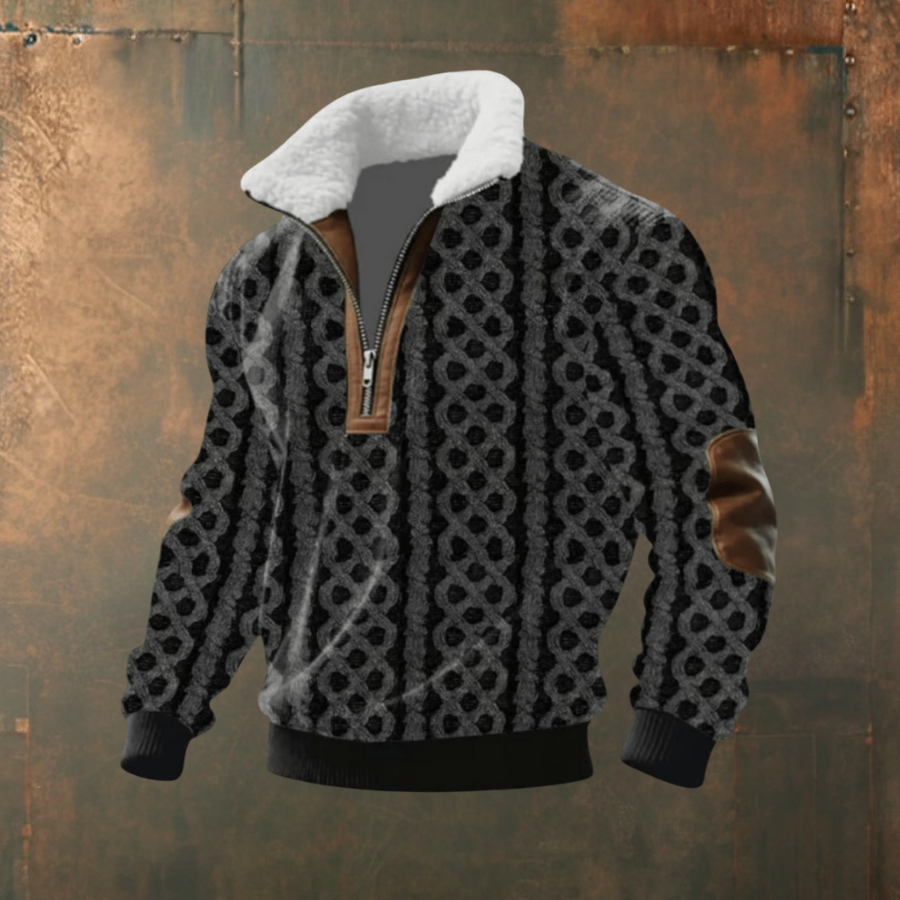 Marcus™ | Tyylikäs miesten villapaita lämpimällä fleecekauluksella