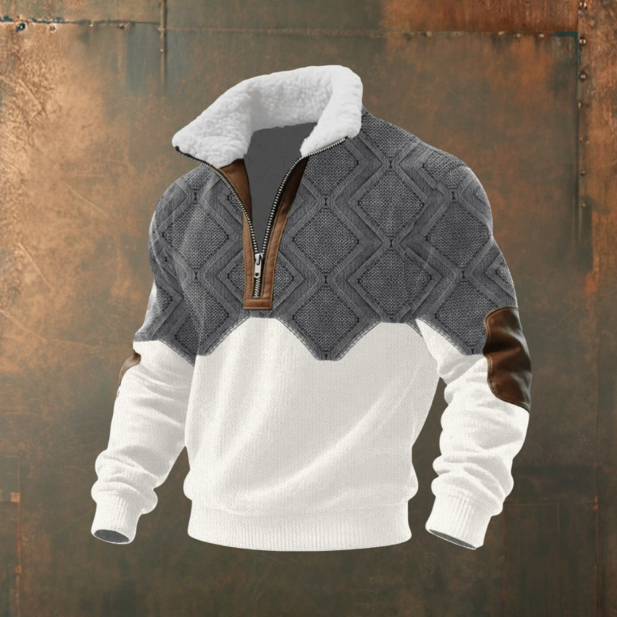 Marcus™ | Tyylikäs miesten villapaita lämpimällä fleecekauluksella