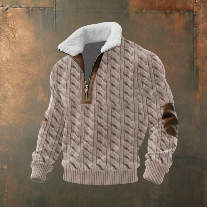 Marcus™ | Tyylikäs miesten villapaita lämpimällä fleecekauluksella