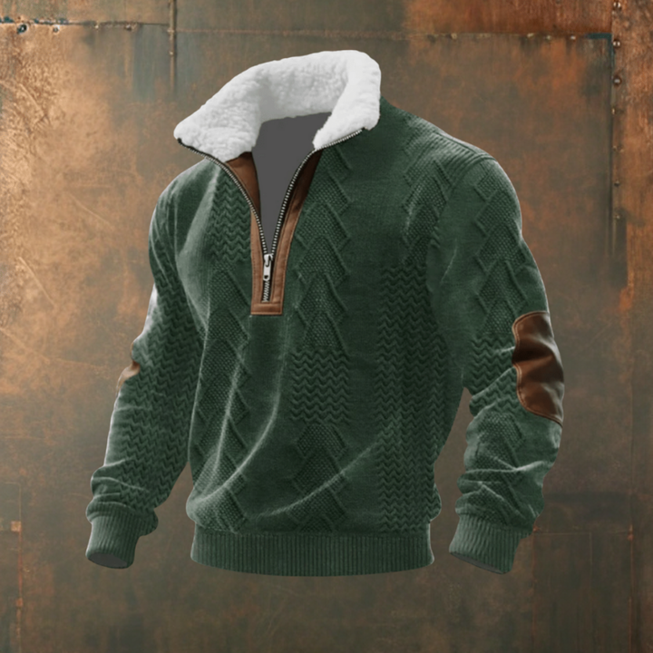 Marcus™ | Tyylikäs miesten villapaita lämpimällä fleecekauluksella