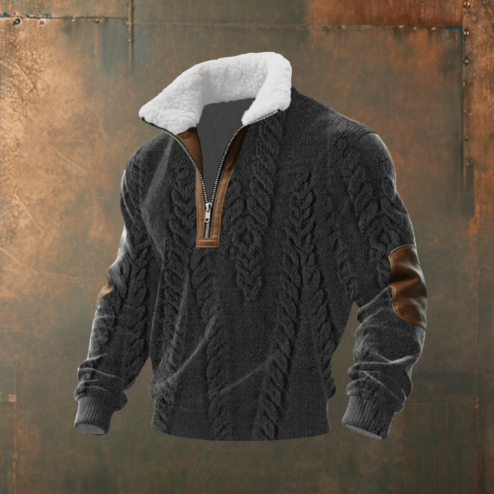 Marcus™ | Tyylikäs miesten villapaita lämpimällä fleecekauluksella