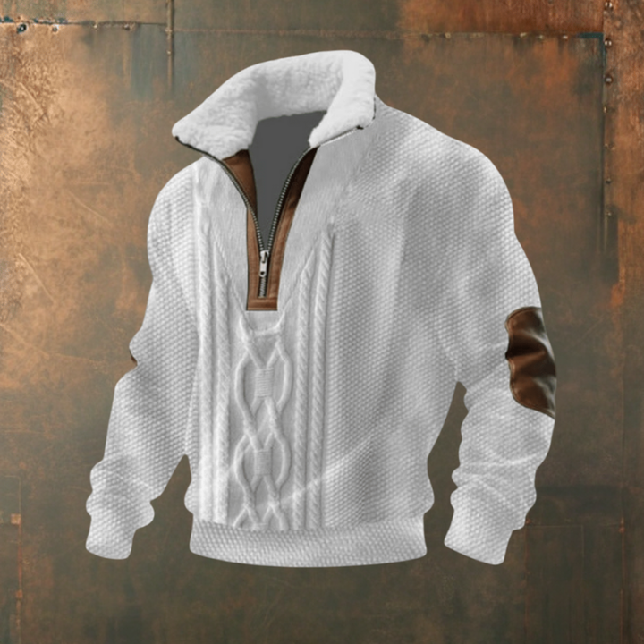 Marcus™ | Tyylikäs miesten villapaita lämpimällä fleecekauluksella