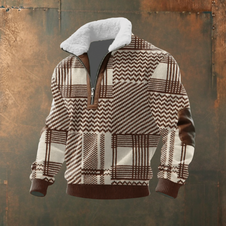 Marcus™ | Tyylikäs miesten villapaita lämpimällä fleecekauluksella