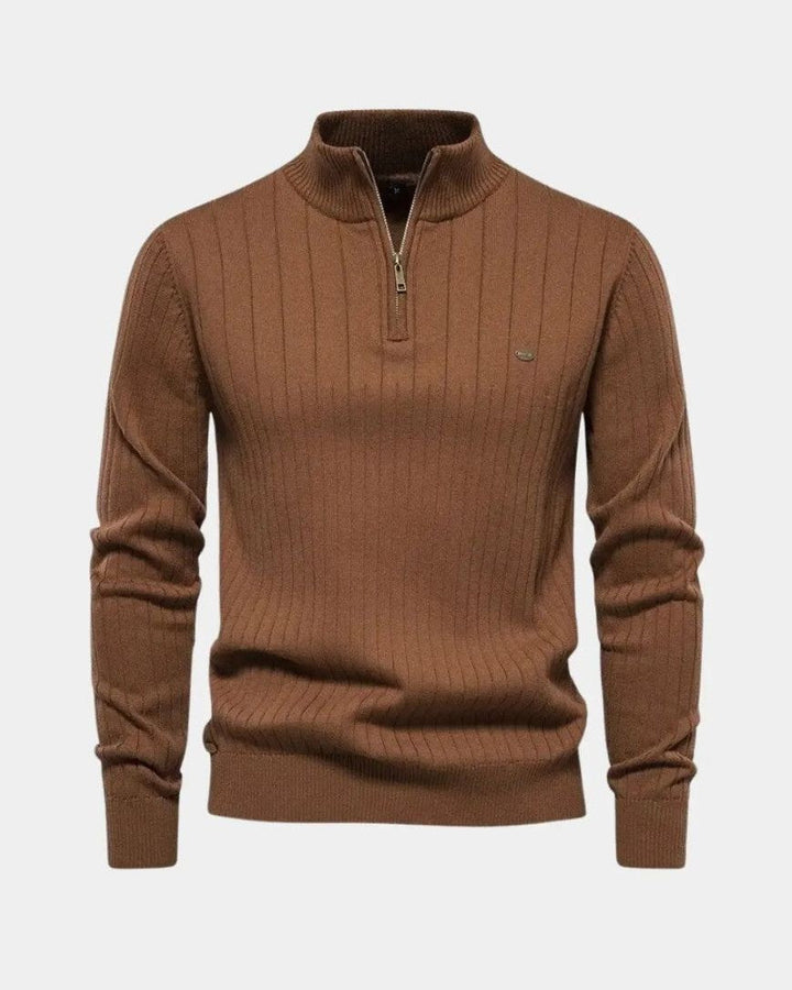 Mikkel™ | Puolivetoketjullinen Puuvillapaita