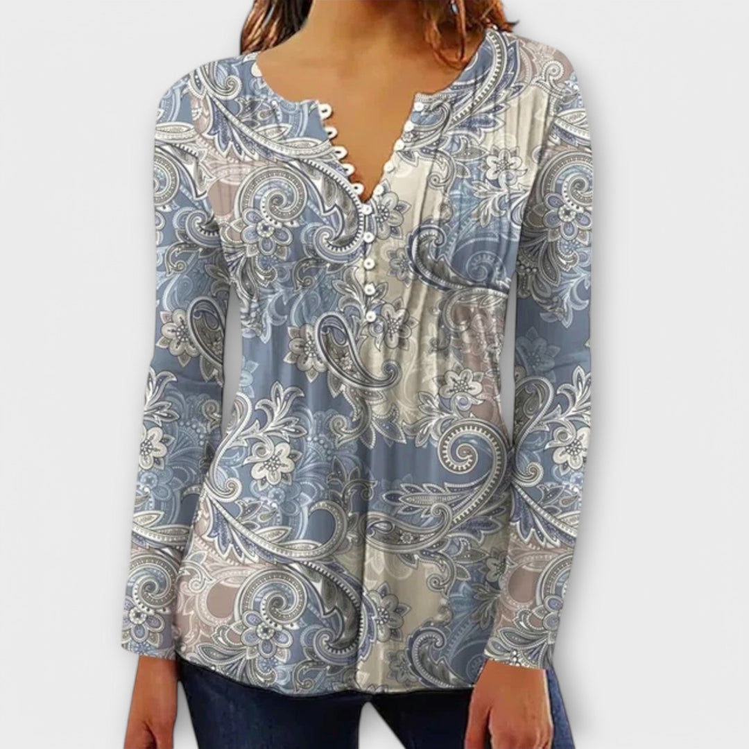 Juliane – Paita V-pääntiellä ja hihoilla