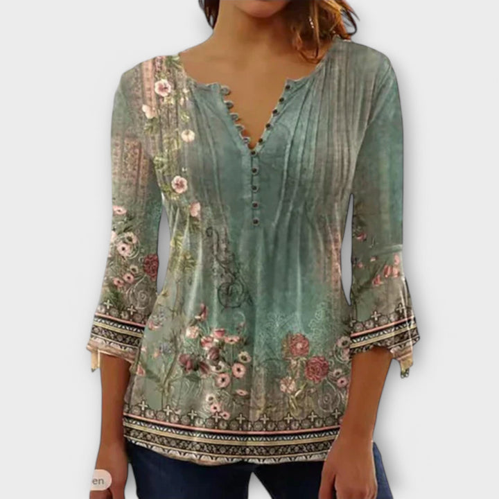 Juliane – Paita V-pääntiellä ja hihoilla