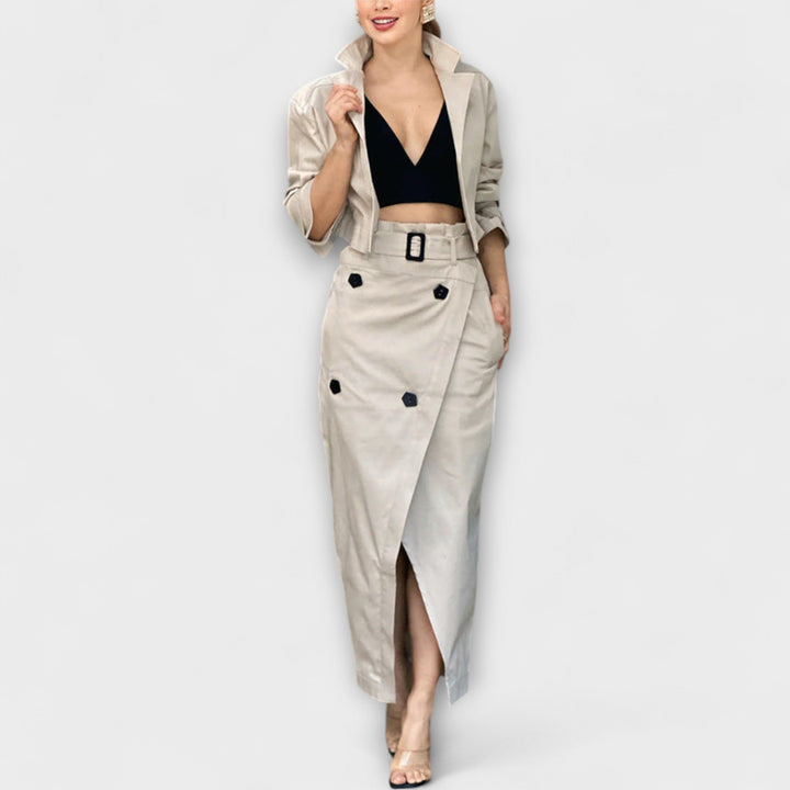 Lyra - Tyylikäs Midi Hame Taskuilla